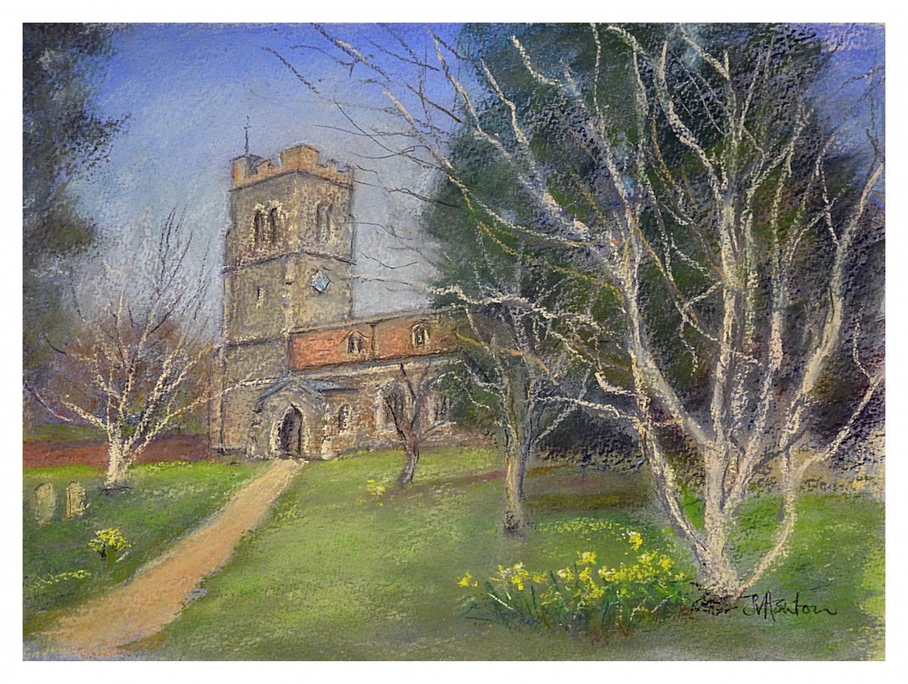 Pastel Drawing of Southill Church